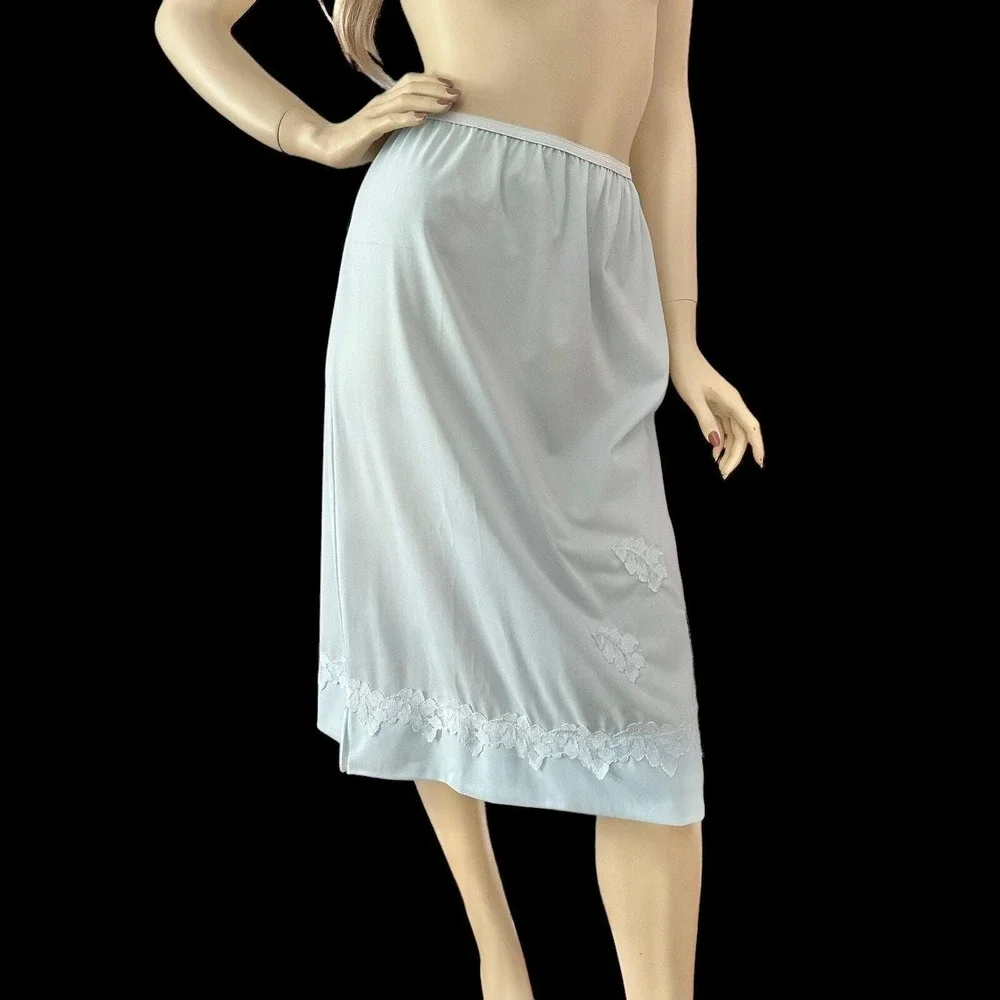 60s Pale Blue Nylon Slip Skirt‎ M NWT Angelic Dollette Coquette Ballerinacore